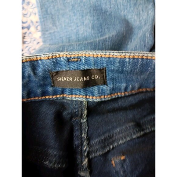 Silver Jeans Avery Straight Womens 27x31 Blue Medium Wash Denim Stretch Blend - Picture 6 of 8